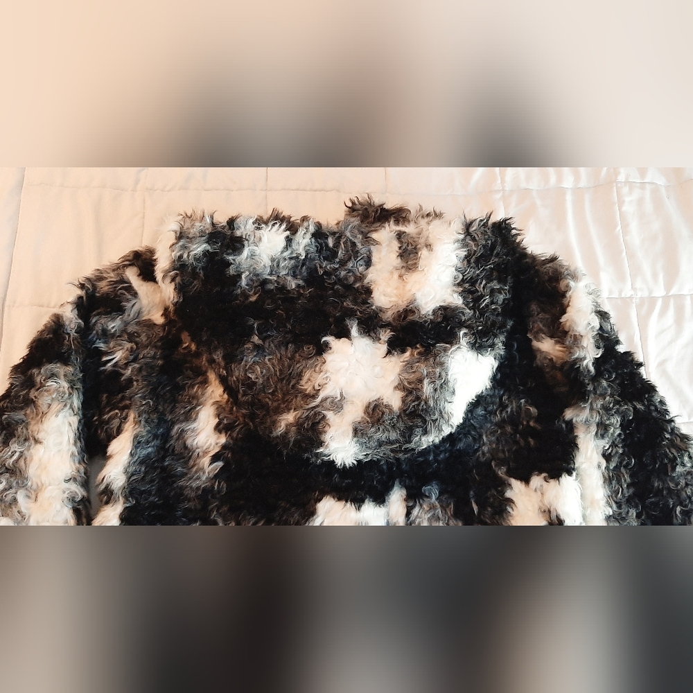Zara Trf OuterWear Fluffy Faux Fur Patchwork Jacket - Picture 12 of 16